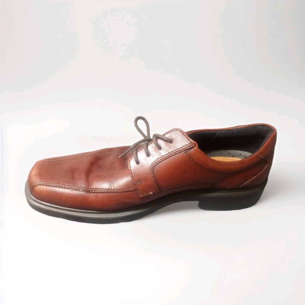 Ecco Men's Helsinki 2 Brown Leather Bike Toe Oxford Dress Shoes 47 US 13 Lace Up